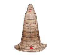 JAYWIS wood heart -Print Youth Hooded Cape - Printed Adjustable Cloak For Teens, Halloween Adventures, Parties & Festive Appare M