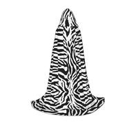 JAYWIS Zebra Prints -Print Youth Hooded Cape - Printed Adjustable Cloak For Teens, Halloween Adventures, Parties & Festive Appare L