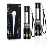 Jayxinli 2 Pack Torches LED Super Bright 1000,000 Lumens Rechargeable