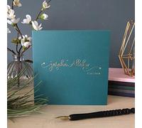 Jazaka' Allahu Khairan Gold Foiled Greeting Card in Bottle Green Islamic Cards, Muslim Cards, Thank You Cards - Hot Foiled