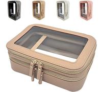 JAZD Clear Makeup Organizer - Cosmetic Bag for Women, Travel & Home - Beige