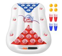 JAZGROM Beer Pong Game, 6 Feet Inflatable Floaty for Pool with 20 Cups & 4 Ping Pong Balls, Pool Party Games for Adults and Family