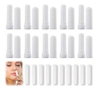 JAZOKA 10 Pcs Essential Oil Inhaler Tubes with 10 Pieces Cotton Wicks Refillable Nasal Inhaler Stick Aromatherapy for Aromatic Therapy
