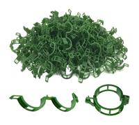 JAZOKA 100 Pcs Plant Support Clips, Plant Clips for Climbing Plants, Reusable Garden Clips for Plant Tomato Vines, Trellis Clips Connects Plant Flower Vegetable for Upright Growth (Green)