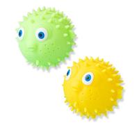 JAZOKA 2 Pcs Spiky Puffer Fish, Spiky Squeeze Toys for Kids, Fidgeting Anxiety Toys in 2 Colors, Fidget Toys for Children, Under The Sea Party Decorations, Aquatic Party Favors