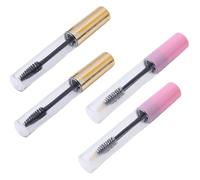 JAZOKA 4 Pcs Empty Mascara Tube and Eyelash Wand Refillable Plastic Mascara Tubes 10ml Eyelash Cream Clear Container Bottle Empty for Castor Oil with Inner Plug Avoid Leaking(2 colors)