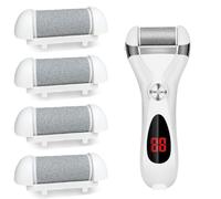 JAZOKA 4 Pcs Replacement Roller Refill Heads Compatible with Scholl/Essy/Ratukall/Pedi Foot File, Feet Pedicure Kit Refill Rollers Extra Coarse Regular Coarse Fine Coarse