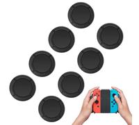JAZOKA 8 Pcs Replacement Button Caps for Switch Joycon, Thumbsticks Protector Covers for Switch/Lite Black Silicone Protective Accessories for Joystick 3D Grips Caps