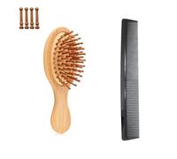 Jazolmky Bamboo Comb, Paddle Brush, Hair Care Brush, Comb, Scalp & Shoulder Massage, Anti-Static, Easy to Grip, Ergonomic, Hair Care, Gentle on Scalp, Suitable for Men and Women, Comb Included