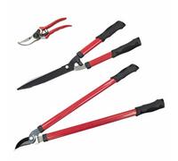 Jazooli 3Pc Gardening Pruning Set Lopping Shears Cutters Trees Branches Hedges Loppers