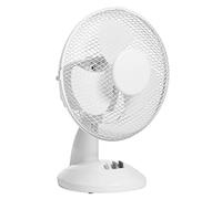 Jazooli 9" Oscillating Desk Fan 2 Speed Tabletop Electric Tilt Angle Adjustable Office Pedestal Quiet Operation Oscillating Cooling Air 3 Blade Fan - White