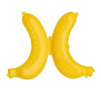 Jazooli Banana Holder - Durable Lunch Box, Snack Containers, Airtight Yellow Banana Case Fruit Holder - BPA Free Plastic, Non-Toxic, Ideal for School, Work, Travel, Easy to Clean