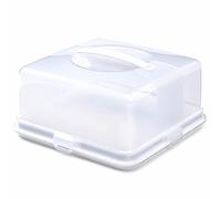 Jazooli Cake Box Carrier - Cake Board, Cake Boxes with Lockable Airtight Lid, Cake Stand with Dome Lid, Ideal Bread Storage, Non-Toxic, Dishwasher Safe, Robust Design - Square