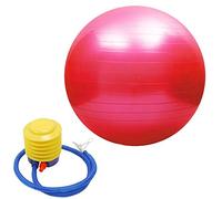 Jazooli Exercise Ball Gym Yoga Swiss Ball Fitness Pregnancy Birthing Balance Stability Slip Resistant Anti Burst Extra Thick Large with Pump, 65cm, Red