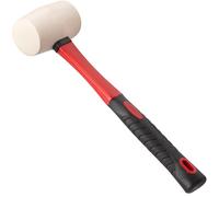 Jazooli Hand Tools, 16oz Rubber Mallet Hammer - White, Lightweight Fibreglass Shaft, Non-Marking, Large Surface Area Brick Hammer and Lump Hammer, Ideal for Professional & DIY Work