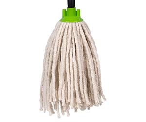 Jazooli Mop Heads Replacement - Commercial & Household Wet & Dry Mops for Cleaning Floors, Kitchen, Bathroom - Colour Coded Yarn Floor Mops, Heavy Duty Mop Head - 1 x Green