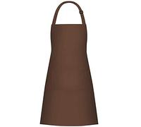 Jazooli Plain Unisex Cooking Catering Chef Kitchen BBQ Baking Cafe Work Apron Cleaning Tabard with 3 Compartment Front Pocket Adults One Size Fits All 100% Cotton, Brown