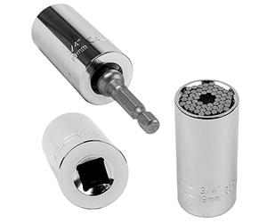 Jazooli Universal Grip Socket Wrench Hand Ratchet Spanner Drill Adapter Magic Metal Strong Gadget DIY Handyman Multipurpose Tool Fits Bolt Head Sizes 7mm - 19mm