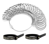 JAZORR Ring Sizer Measuring Tool Kit, UK Ring Sizes A-Z with Sizes, 2 PCS Finger Sizing Gauge with A-Z UK Size