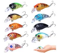 JazRvr 9-Piece Trout Bait Set, Wobbler Fishing Lure with Lifelike Swimming Actions, Ideal for Freshwater and Saltwater, 4.5 cm