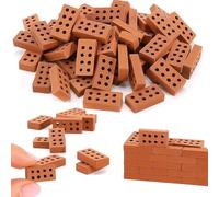 JazRvr Mini Bricks, Pack of 120 Model Making Accessories for DIY Construction Projects, Mini Bricks with 8 Holes, Ideal for Children and Model Making, 2 x 1 x 0.5 cm