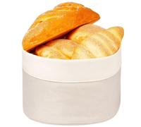 JazRvr Modern Bread Basket, Fabric Bread Basket with Lid, Practical Bread Storage for Home and Travel, 16 x 16 cm, Lightweight and Durable
