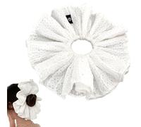 JazSwirl Oversized Scrunchie for Women, 9.4 In Jumbo Hair Scrunchie Extra Large Big Scrunchies for Thick Hair, XL Large Hair Scrunchies for Ponytails Buns, Giant Oversized Hair Accessories (White)