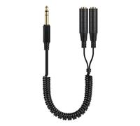 Jazuaiao 1 / 4Inch 6.35mm Male Plug to Two 6.35mm Stereo Y Splitter Cable for Efficient Sound Sharing