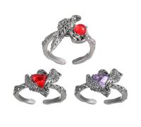 Jazuaiao Creative Crow Rings Adornment with Thorns Design Featuring Red Gemstones for Unique Styles and Passionate Charm Red Gemstones Rings