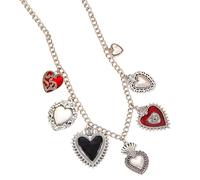 Jazuaiao Fashionable Gothic Chunkies Chain Necklace Featuring Evil Eyes and Heart Charm Portable for Fashion Enthusiasts Unique Accessories