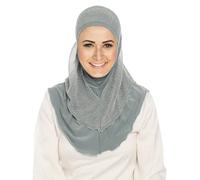 Jazvano Instant Hijab for Women and Muslim Girls - Soft Scarf Easy to Wear Headscarf - Spun Gold Jilbab Daily Islamic 1pc, A Mint Green, One Size