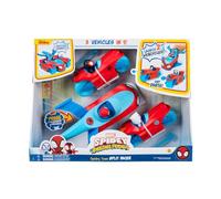 Jazwares Vehicle Spidey Team Split Racer - 8.5-Inch 3-in-1 with Web Darts, Sound Effects & Phrases
