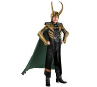 Jazwares Men's Premium Marvel Loki Costume - Regal Asgardian Armor Cosplay Outfit w/Helmet, Cape, and Accessories, Multi, XL