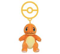 Jazwares Pokemon Charmander Clip-On Plush Toy 3.5 Inch with Poké Ball Bag Clip | Soft Stuffed Character Keychain | Portable Plush Collectible for Kids, Fans & Backpacks