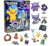 Jazwares Pokémon Halloween Countdown Advent Calendar for , 16 Piece Gift Playset - Set Includes Pikachu, Bulbasaur, Bulbasaur and More - 11 Toy Character Figures & 5 Halloween Accessories - Ages 4+