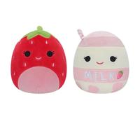 Jazwares Squishmallow Flip a Mallow, 13 cm, Scarlet the Strawberry & Amelie the Milkshake, Multi, Kid, Fruit