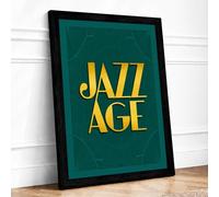 Jazz Age Art Deco Framed Wall Art Print A1 Black