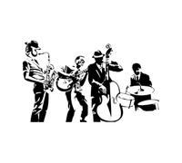 Jazz Band Musical Music Fine Carving Stickers 54x89.6cm Can Modify and add Information XL-Black