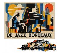 Jazz Bordeaux Illustrated Wooden Puzzle, Adults, 1000 Pieces | Clear image details: a clear build method during indoor leisure.