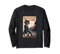 Jazz Cat - Classy Piano-Playing Cat Long Sleeve T-Shirt