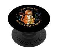 Jazz Cat Playing Saxophone Music Lover Art New Orleans PopSockets Adhesive PopGrip