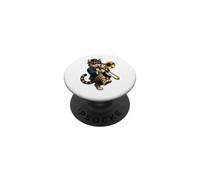 Jazz Cat Trombone Player Vintage Swing Music Cartoon Art PopSockets Adhesive PopGrip