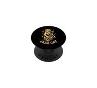 Jazz Cat Vintage Retro Music Playing Saxophone PopSockets Adhesive PopGrip
