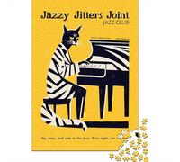 Jazz Club Cat Retro 1000 Piece Puzzle for Relaxing Evenings, 70x50cm/1000pcs