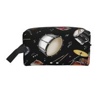 Jazz Collection Black DrumLarge Capacity Cosmetic Organizer，Travel Makeup Bag for Women