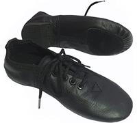 Jazz Dance Black Shoes Modern Stage Shoes, Rubber Split Sole, Pure Leather Jazz Shoes (See Size Guide in Pictures) Lace Up (11)"