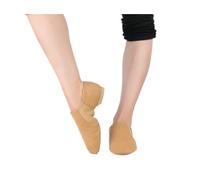 Jazz Dance Shoes Twin Slip On Oversize Sneakers for Girls Women for Stage Performances(Canvas Tan,FR36-23cm)