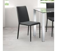 Jazz Dining Chair - Set of 4 - Black Faux Leather