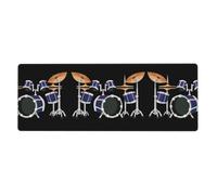 Jazz Drum Keyboard and Mouse Pad, Extra Large Desk Cover, Spill Resistance Mat for Smooth Tracking