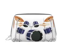 Jazz Drum Leather Toiletry Organizer Bag, Travel-Friendly Makeup Pouch for Women
